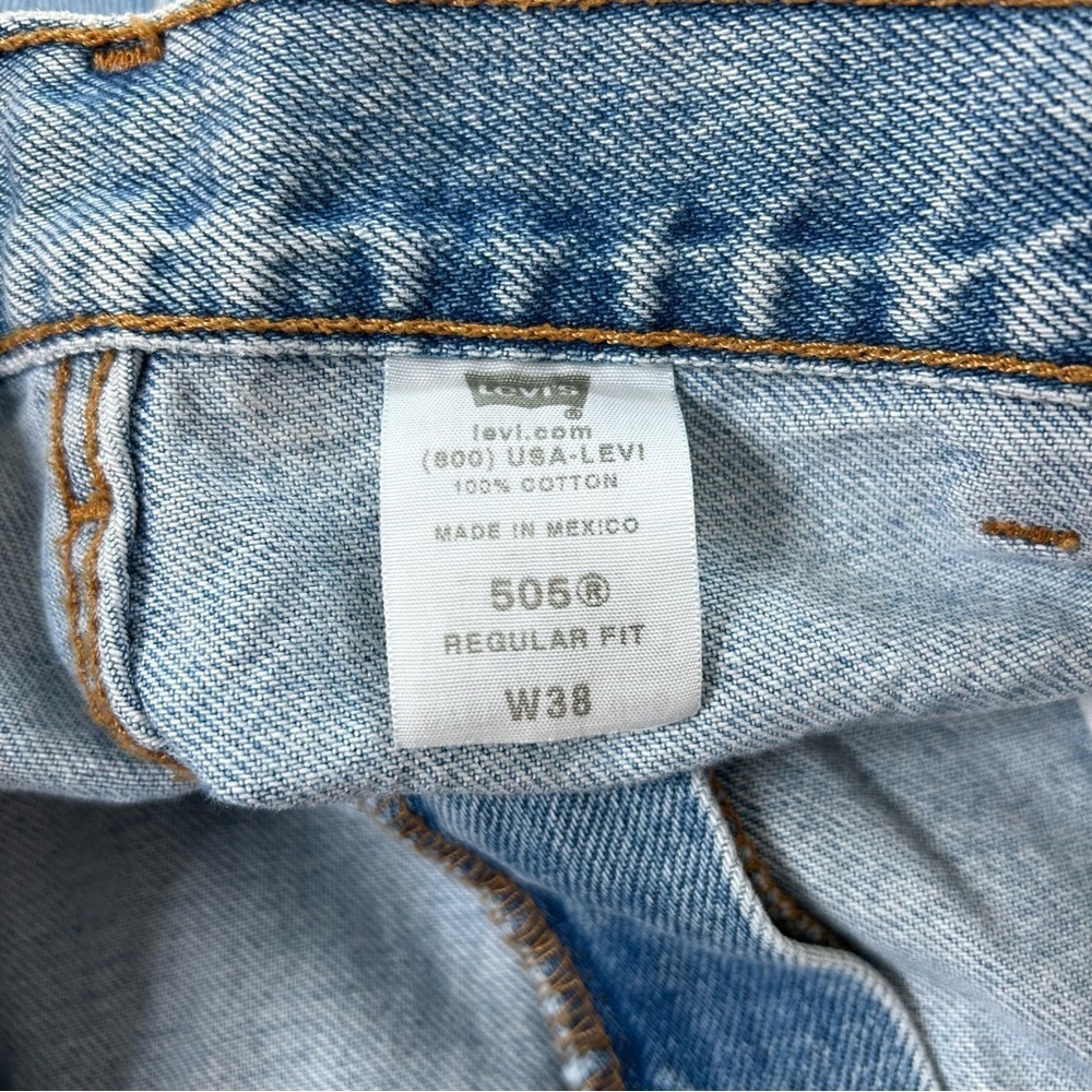Vintage Levis 505 Jorts Denim Jean Shorts Size 38 Dad short Light wash Classic - Picture 3 of 15